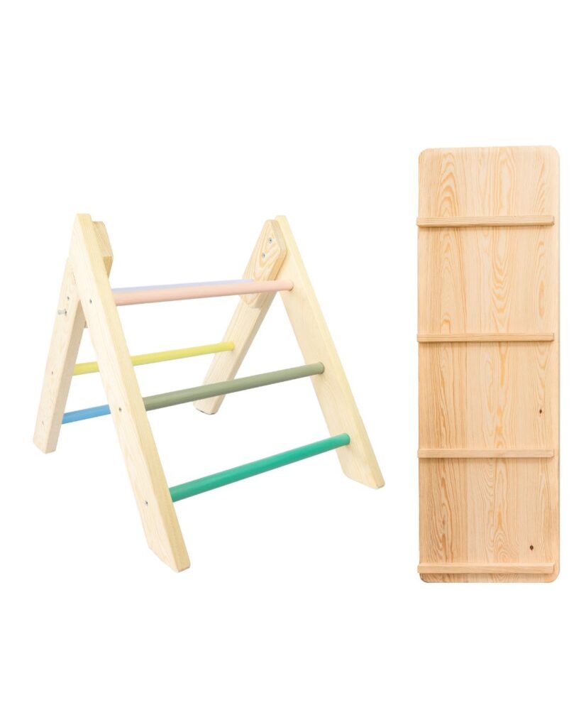 Pack Triángulo Pikler de color con rampa listones